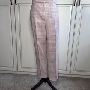 Ann Taylor The Ankle High Rise Pant Lavender and Taupe Glen Plaid - Size 12P